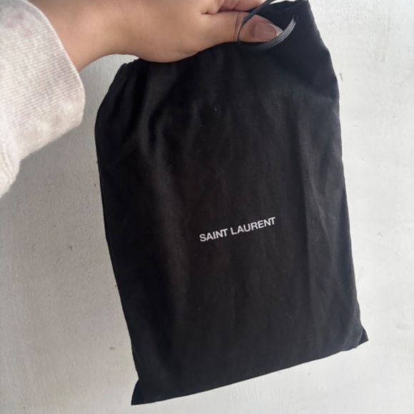 YSL Saint Laurent Matelasse Wallet on Chain (WOC) Grain De Poudre Chevron - Picture 7 of 8